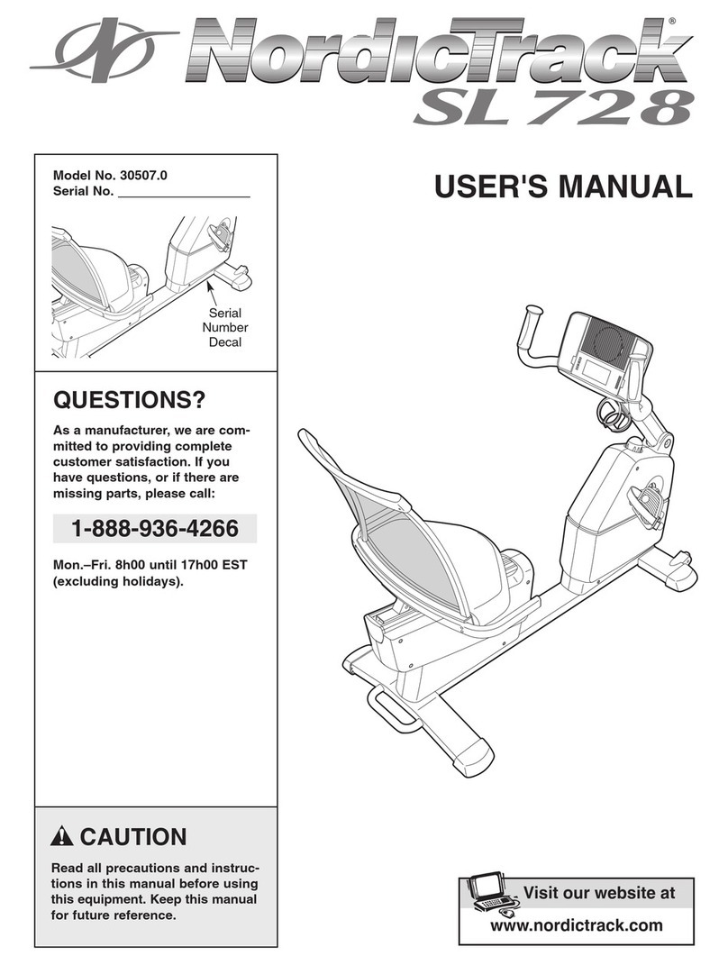 NordicTrack EXERCISE CYCLE 30507.0 user manual