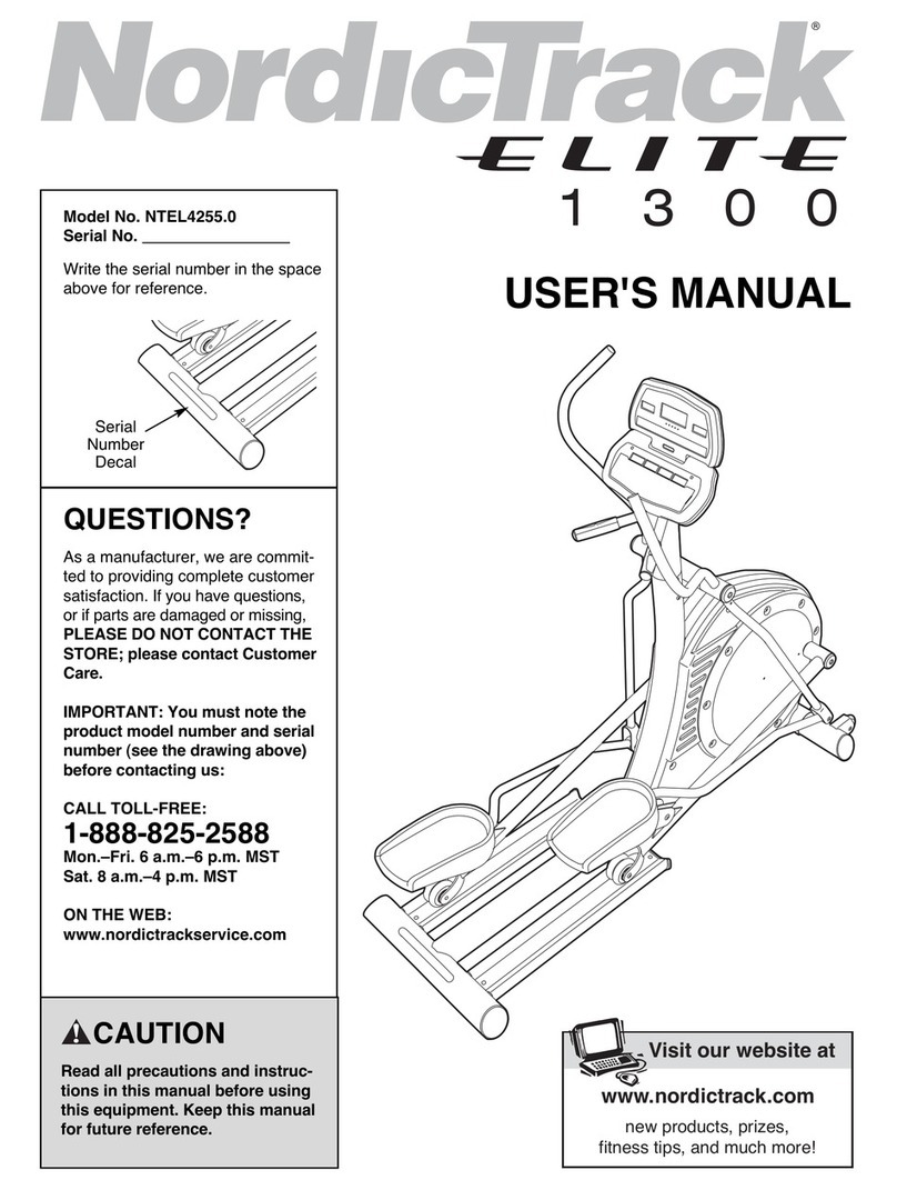NordicTrack ELITE NTEL4255.0 user manual NordicTrack ELITE NTEL4255.0 user manual