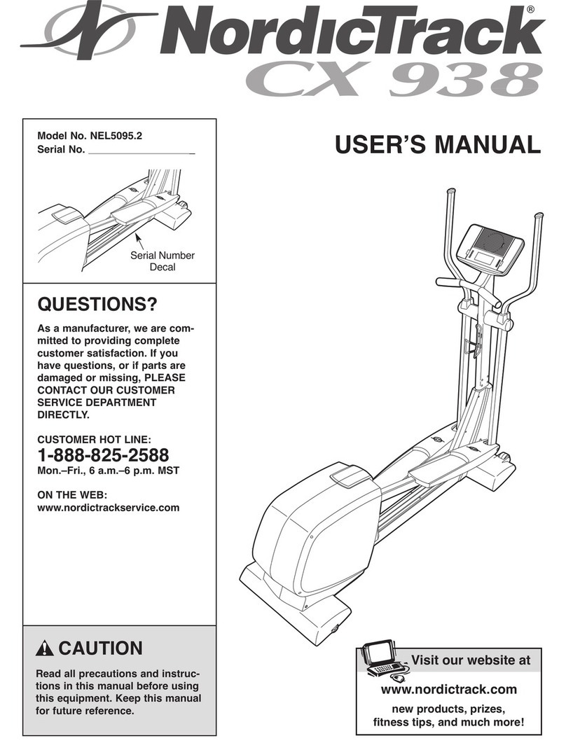 NordicTrack CX 938 NEL5095.2 user manual