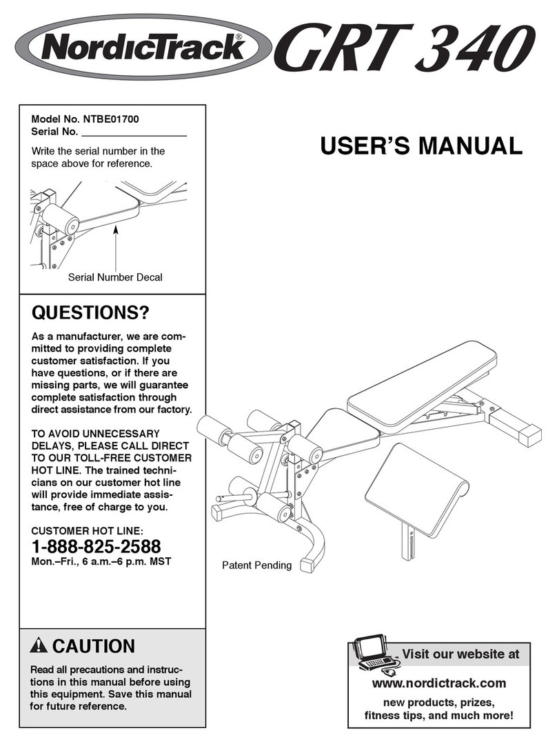 NordicTrack NTBE01700 User manual