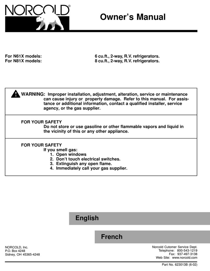 Norcold N61X Series User manual Norcold N61X Series User manual