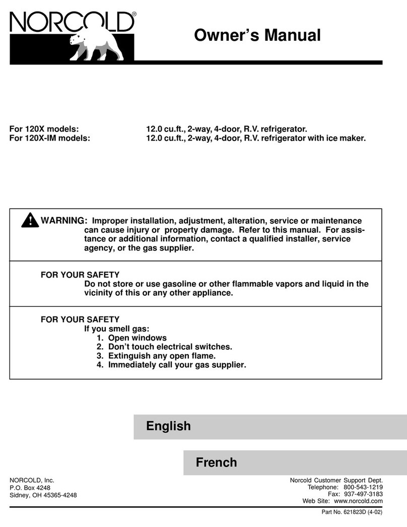 Norcold 120X Series User manual Norcold 120X Series User manual
