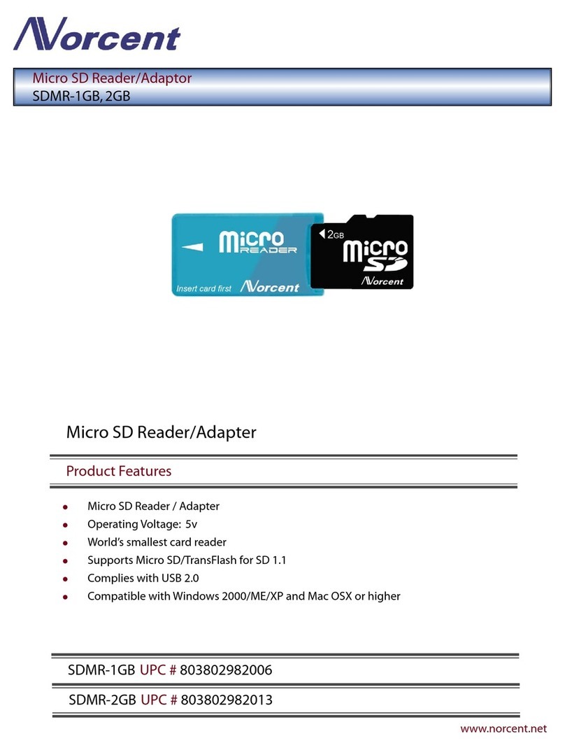 Norcent Micro SD Reader/Adaptor SDMR-1GB Specifications