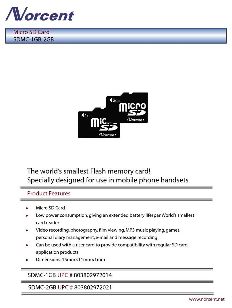 Norcent SDMC-1GB UPC # 803802972014 Specification sheet