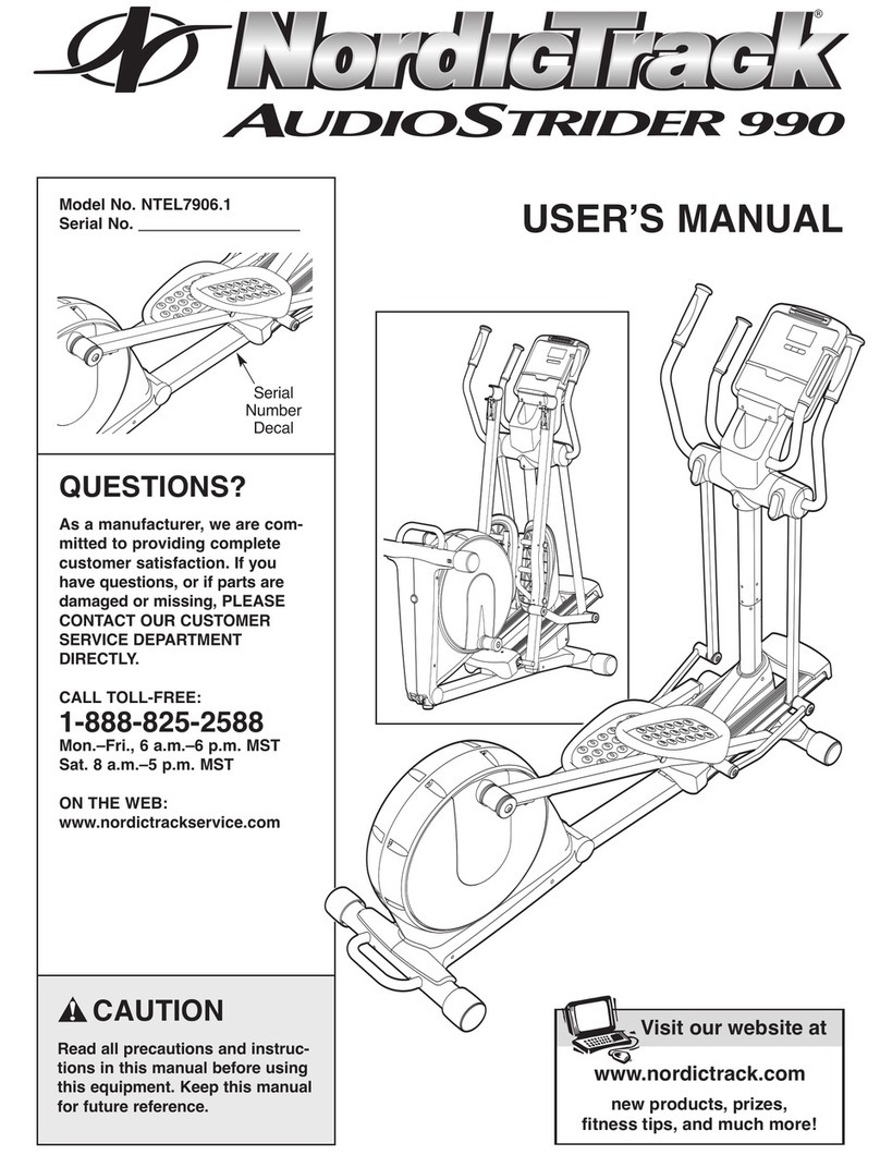 NordicTrack AUDIOSTRIDER NTEL7906.1 user manual