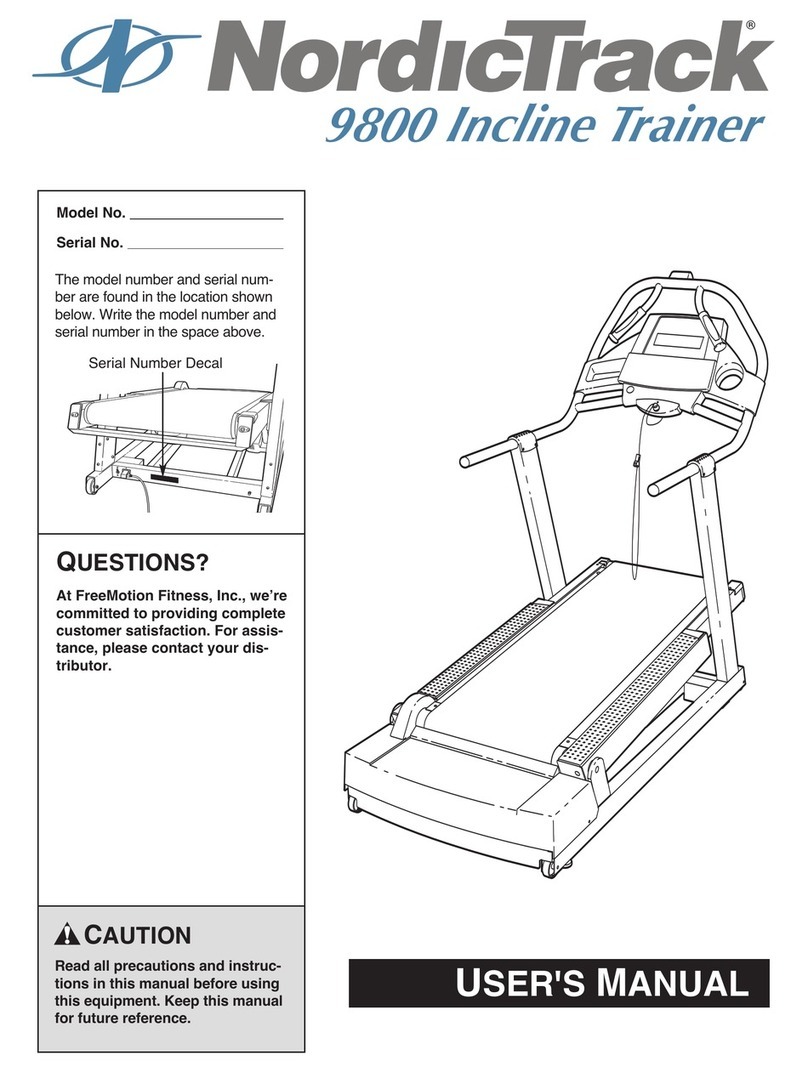 NordicTrack Incline Trainer 9800 User manual