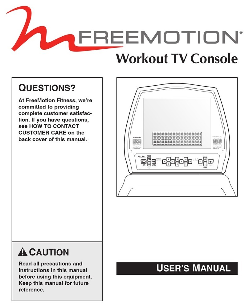 FREE MOTION Workout TV Console user manual