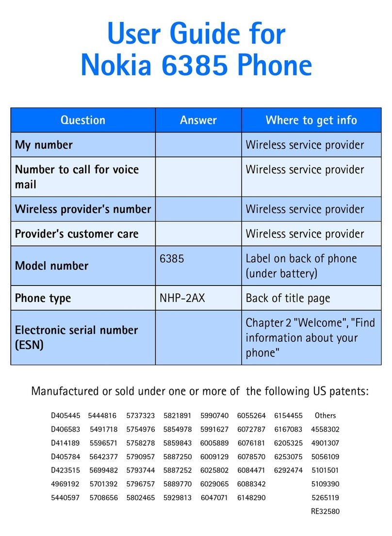 Nokia 6385 User manual Nokia 6385 User manual