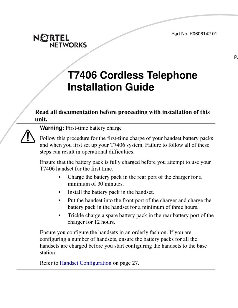 Nortel T7406 Phone User manual Nortel T7406 Phone User manual