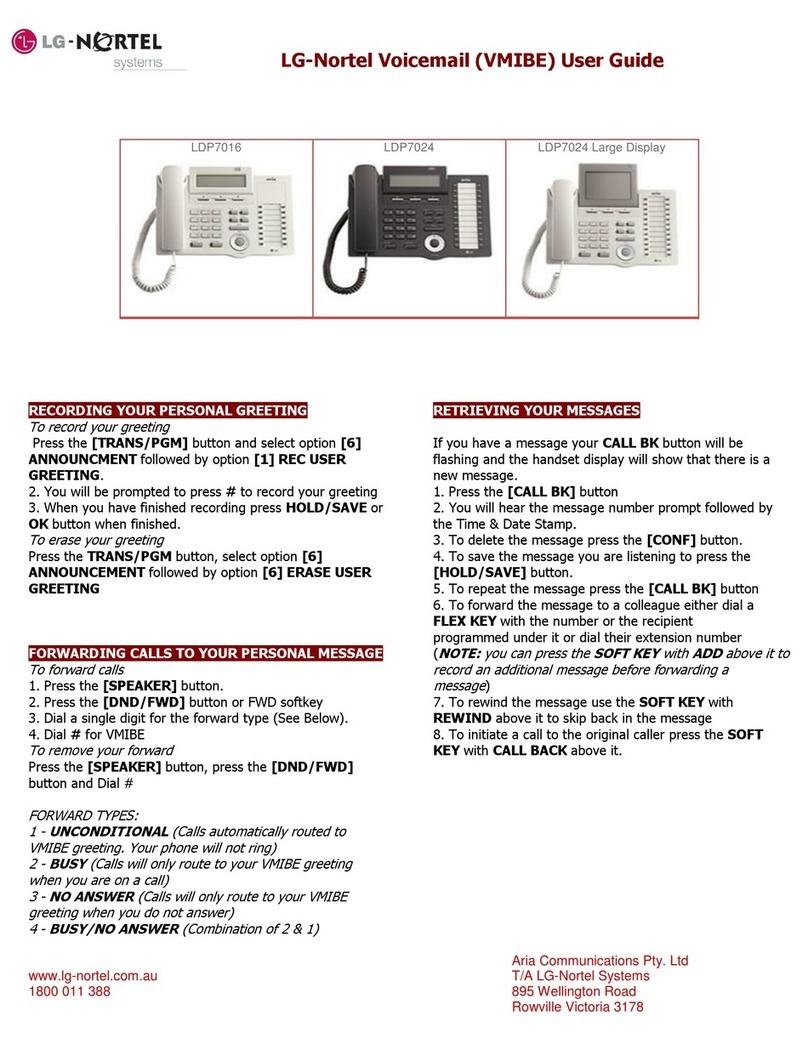 LG-Nortel LDP7016 Function guide