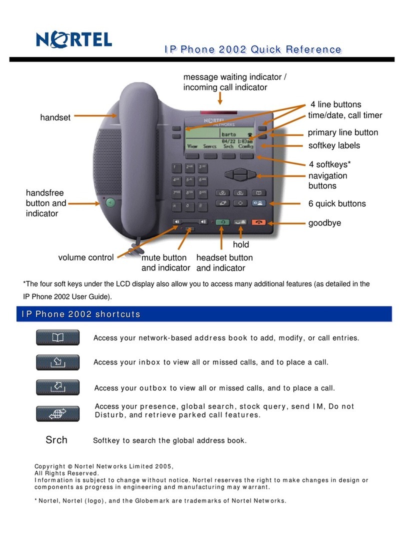 Nortel Networks IP Phone 2002 User manual