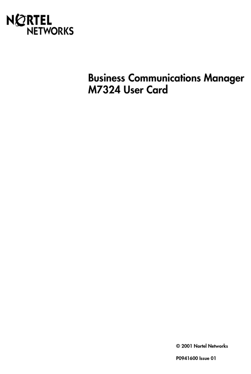Nortel NORSTAR M7324 Parts list manual Nortel NORSTAR M7324 Parts list manual
