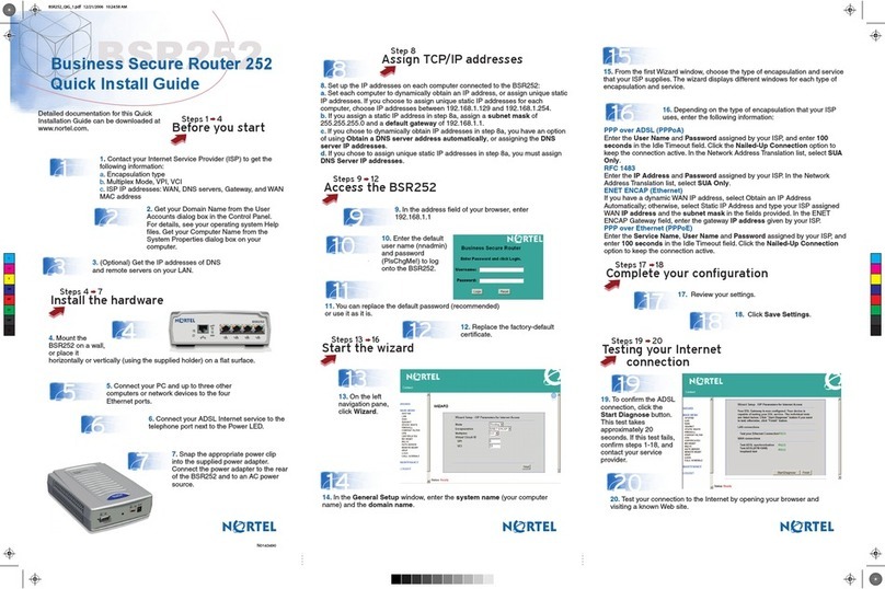 Nortel BSR252 Quick install guide