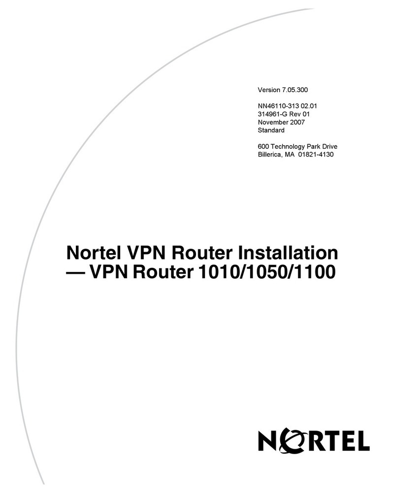Nortel Contivity VPN Switch 1010 User manual