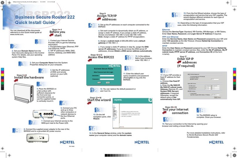 Nortel 222 User manual