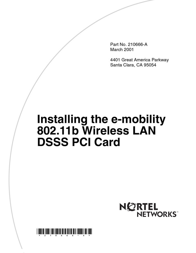 Nortel e-mobility 802.11b Wireless LAN DSSS PCI... User manual