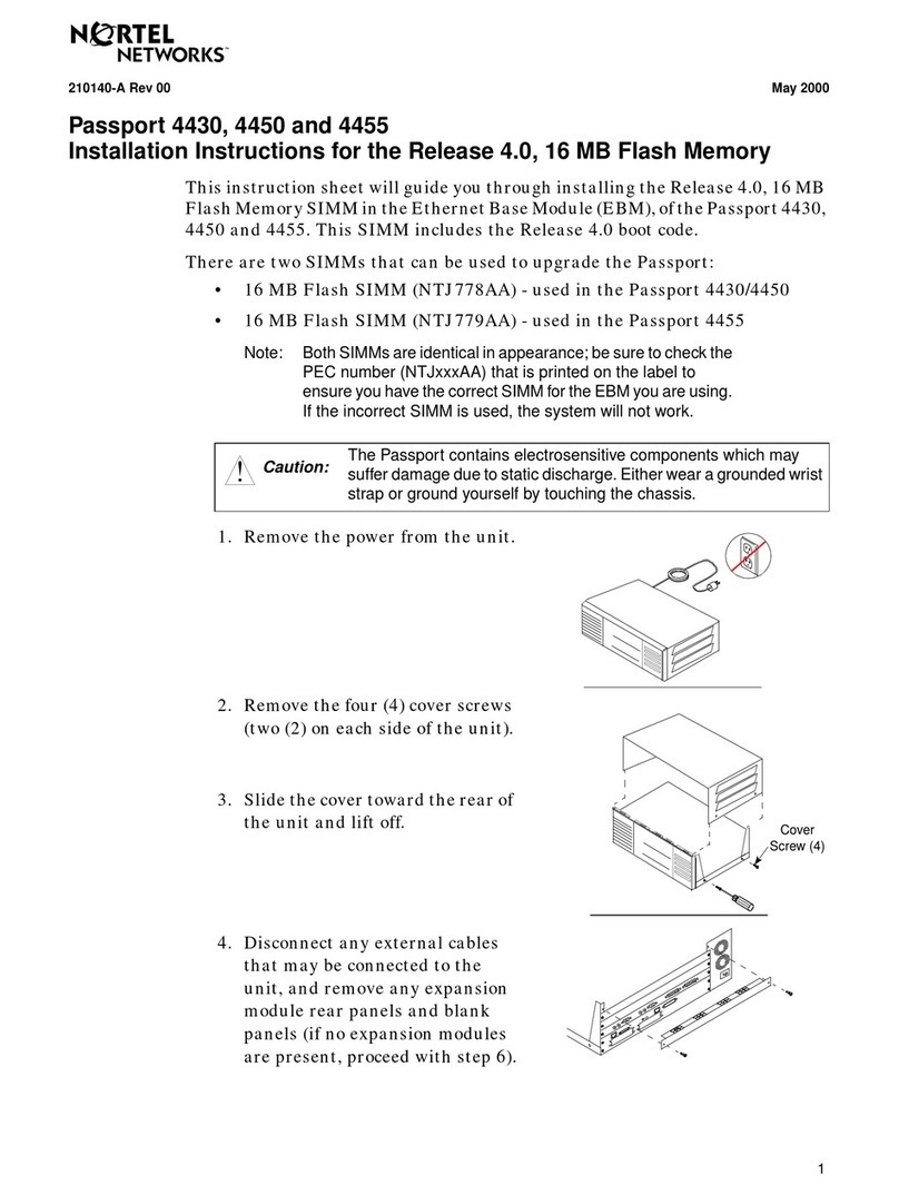 Nortel Passport 4430 installation instructions