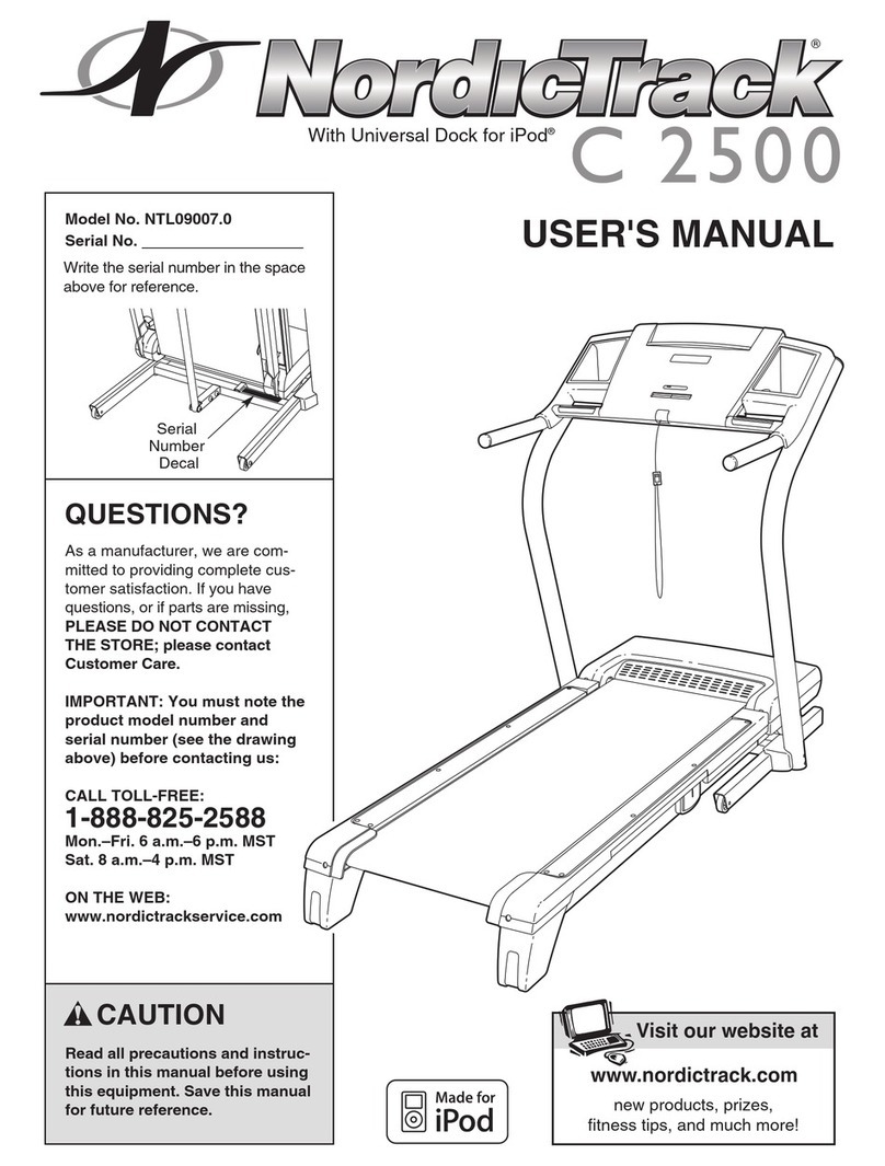 NordicTrack C 2500 NTL09007.0 User manual