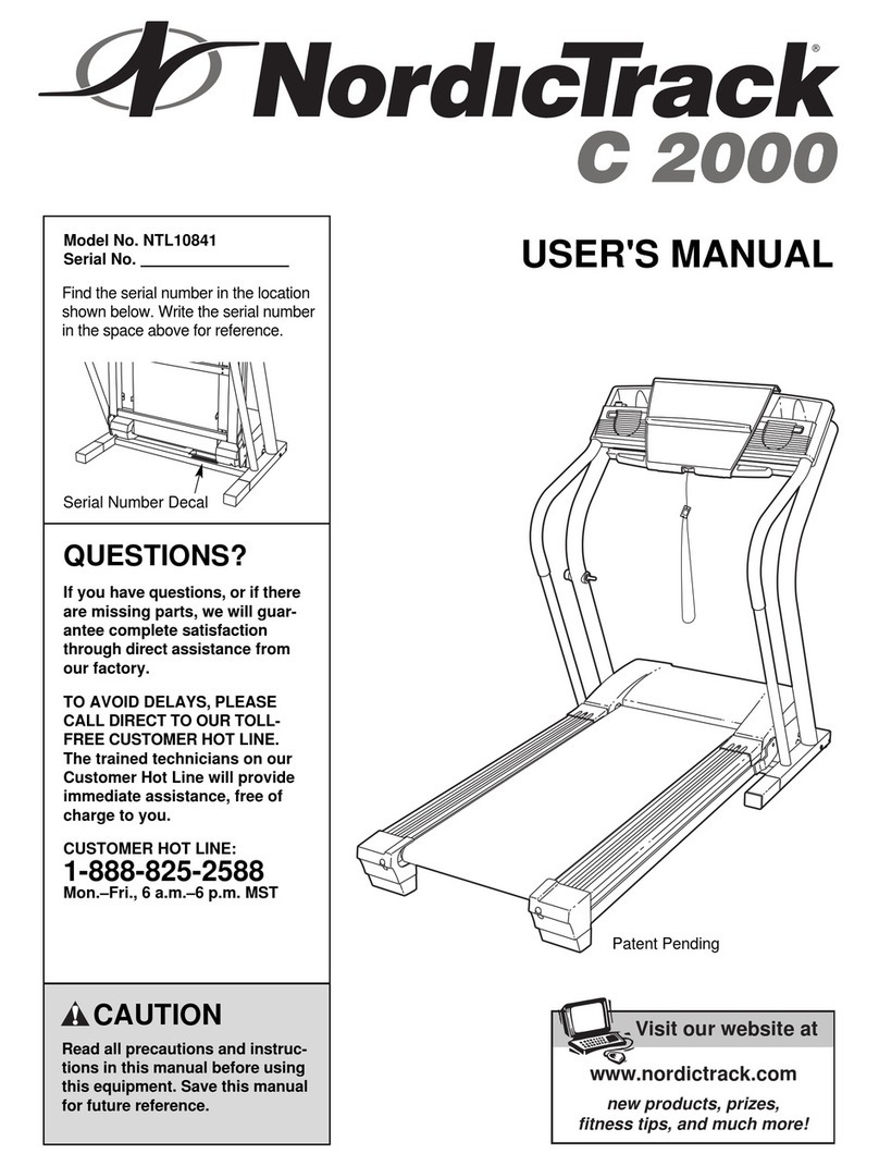 NordicTrack C 2000 NTL10841 user manual