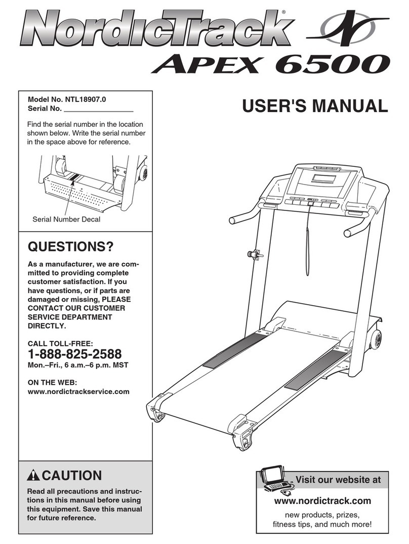 NordicTrack APEX 6500 NTL18907.0 User manual