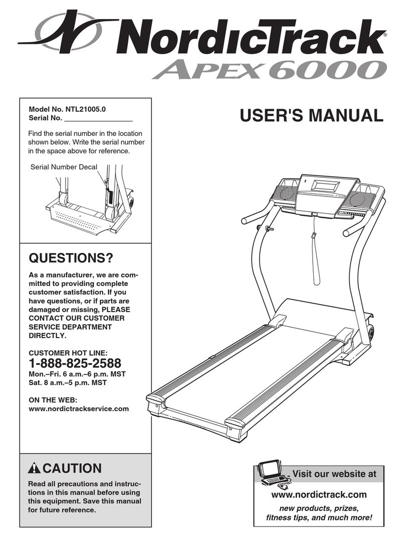 NordicTrack APEX 6000 NTL21005.0 User manual
