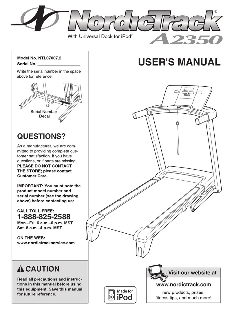 NordicTrack A2350 NTL07007.2 User manual