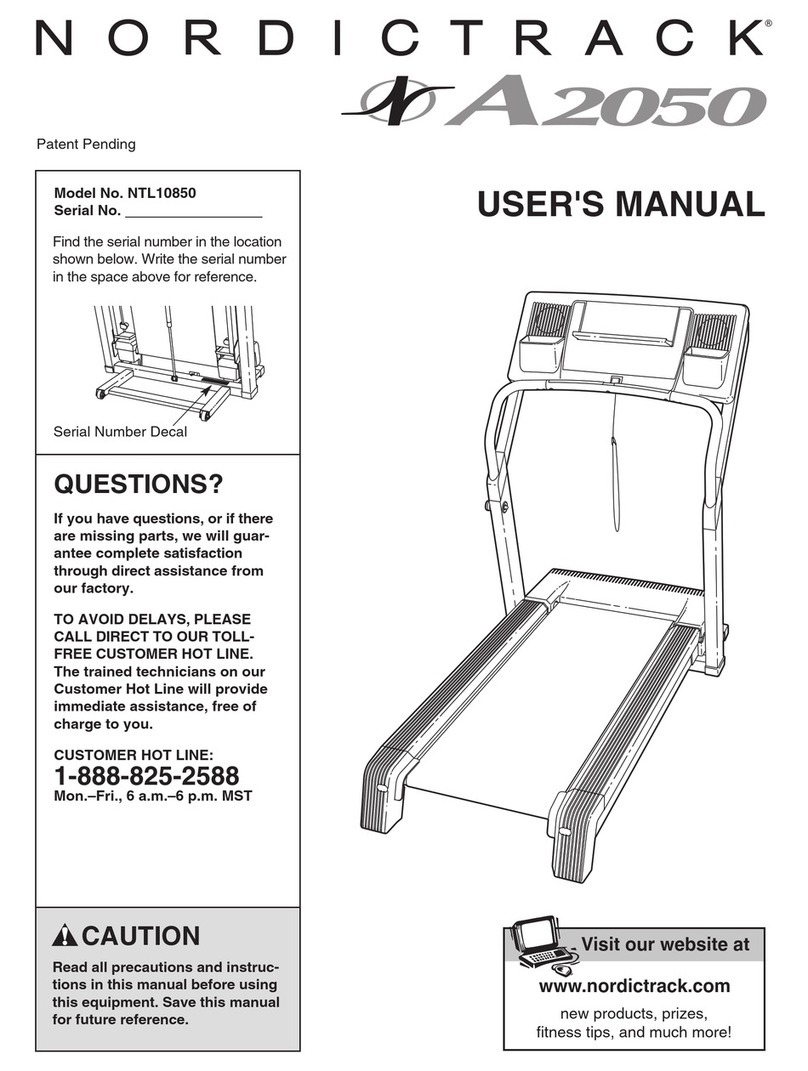 NordicTrack A2050 NTL10850 User manual
