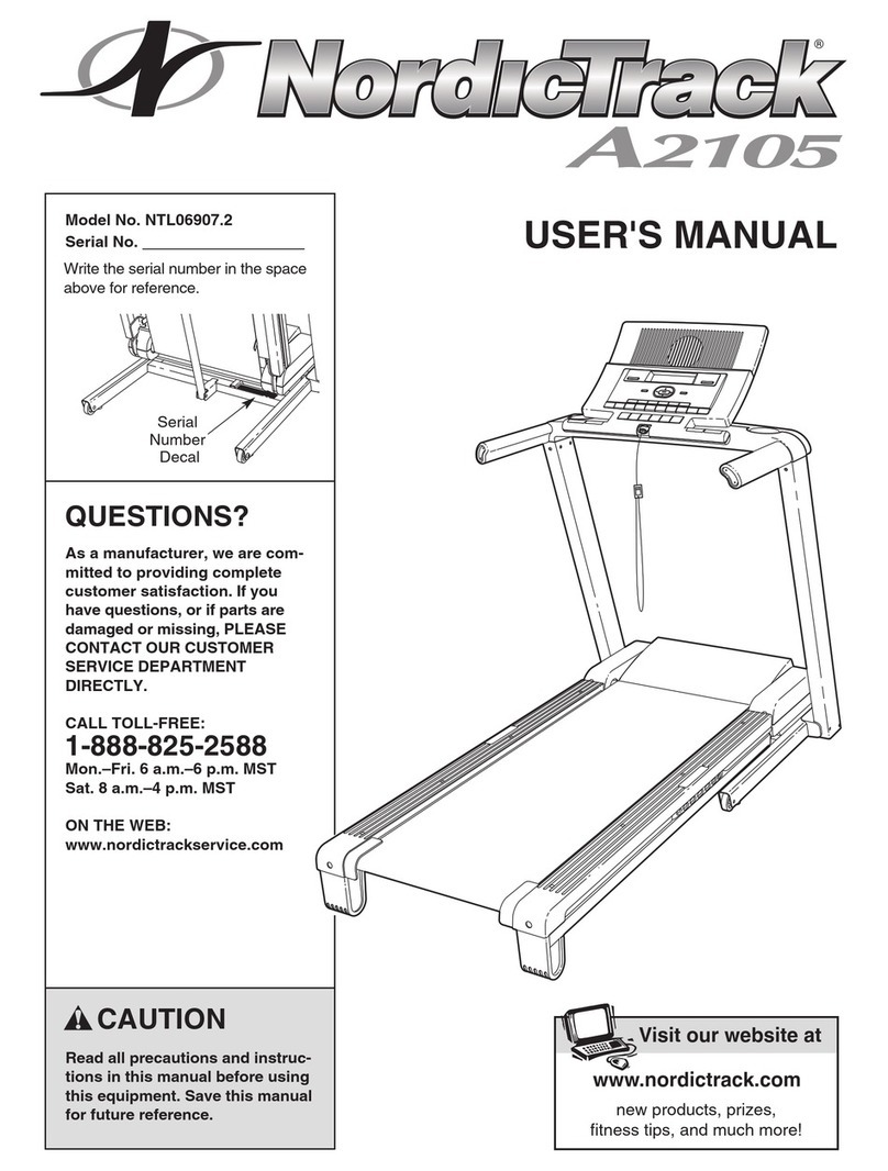 NordicTrack A2105 NTL06907.2 User manual