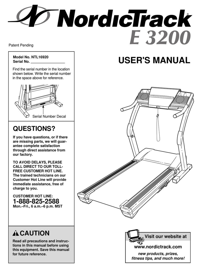 NordicTrack E 3200 User manual