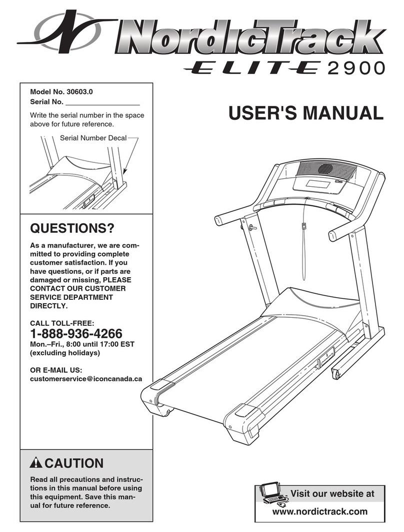 NordicTrack ELITE 2900 0603.0 User manual