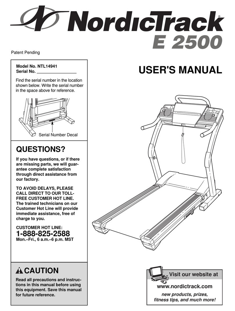 NordicTrack E 2500 NTL14941 user manual