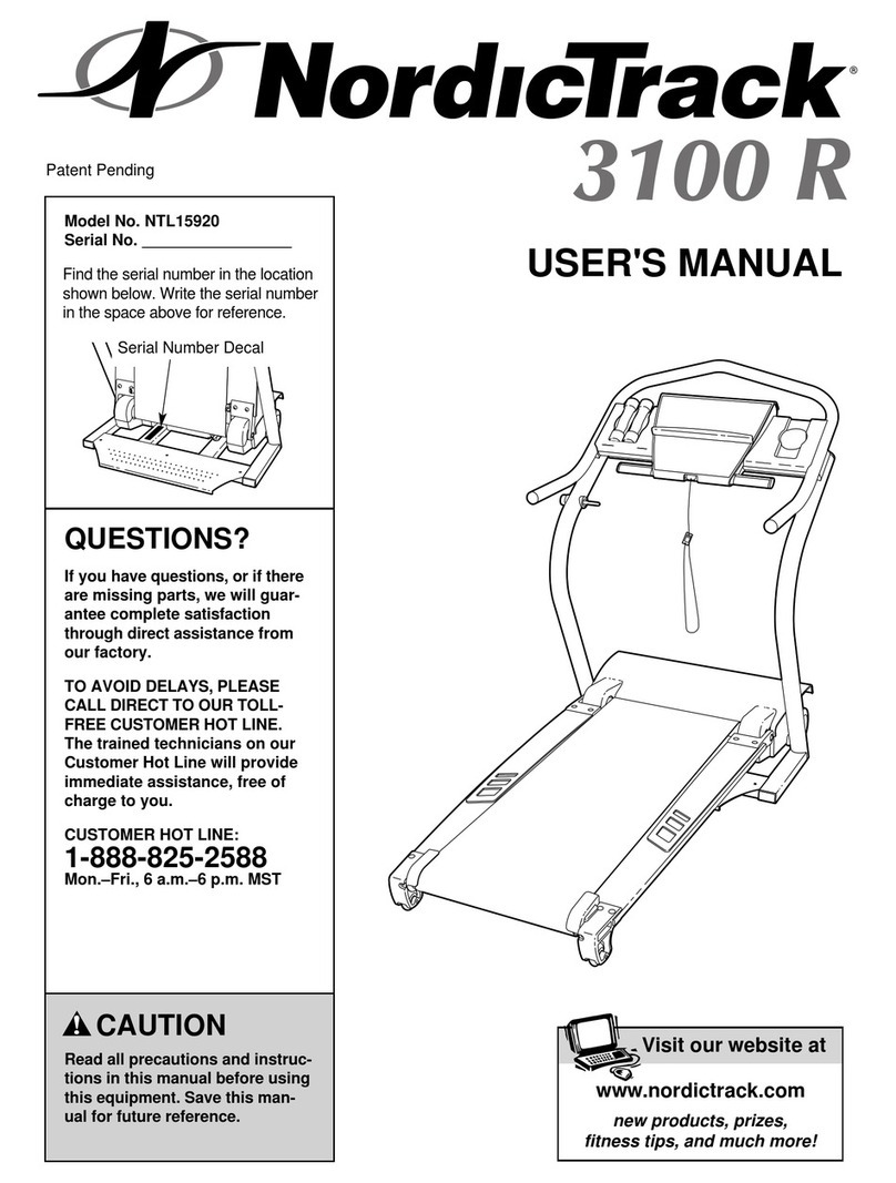 NordicTrack 3100 R NTL15920 User manual