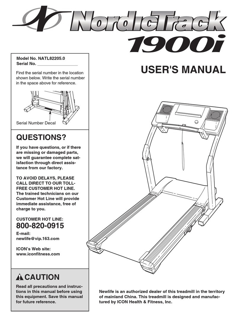 NordicTrack 1900i NATL82205.0 User manual