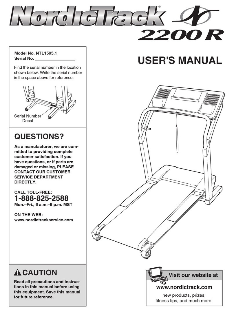 NordicTrack 2200 R NTL1595.1 User manual