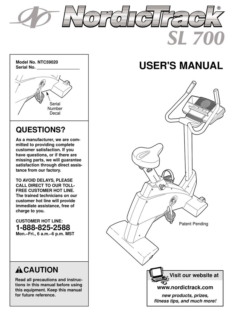 NordicTrack SL 700 NTC59020 User manual