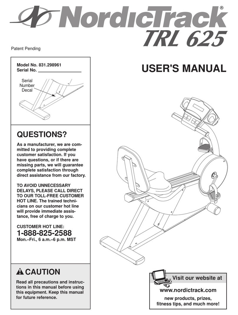 NordicTrack TRL 625 831.298961 user manual NordicTrack TRL 625 831.298961 user manual