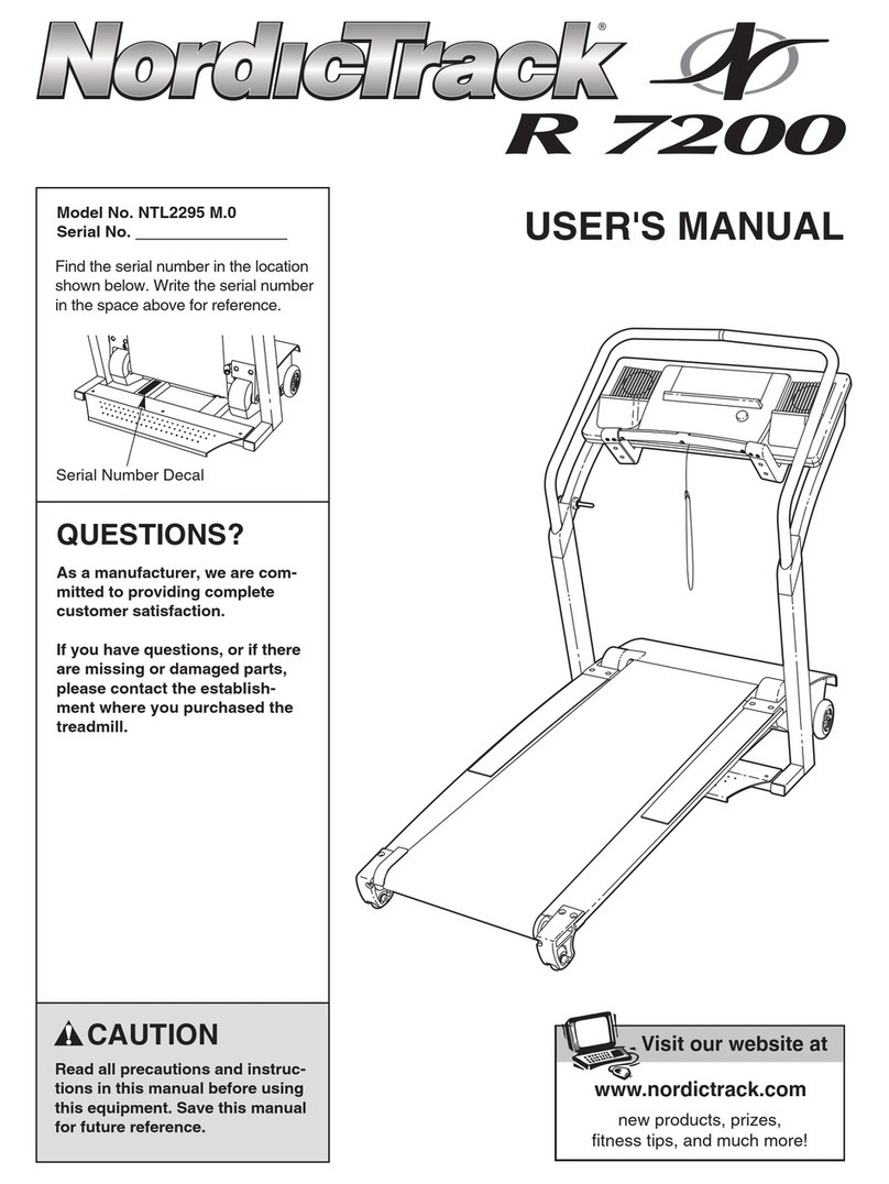 NordicTrack R 7200 treadmill NTL2295 M.0 User manual