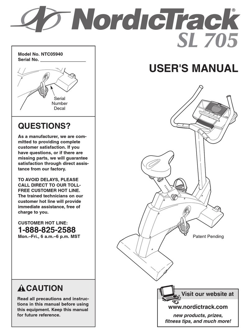 NordicTrack SL 705 NTC05940 User manual