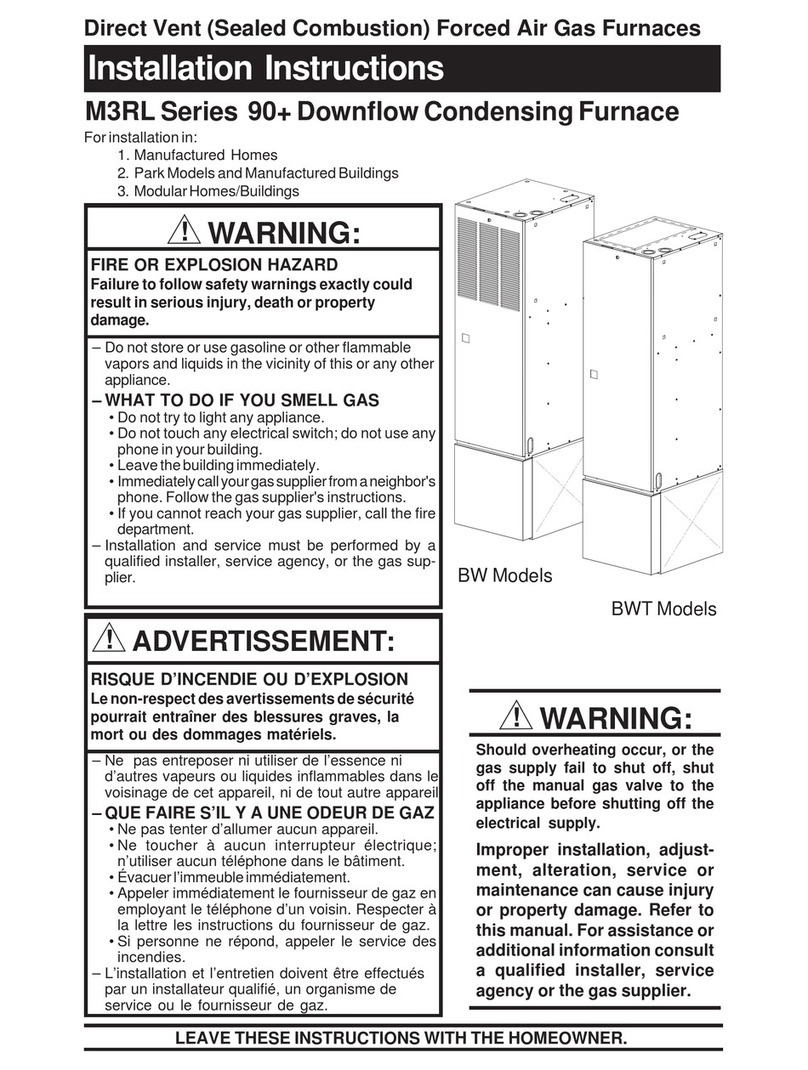 Nordyne M3RL Series installation instructions