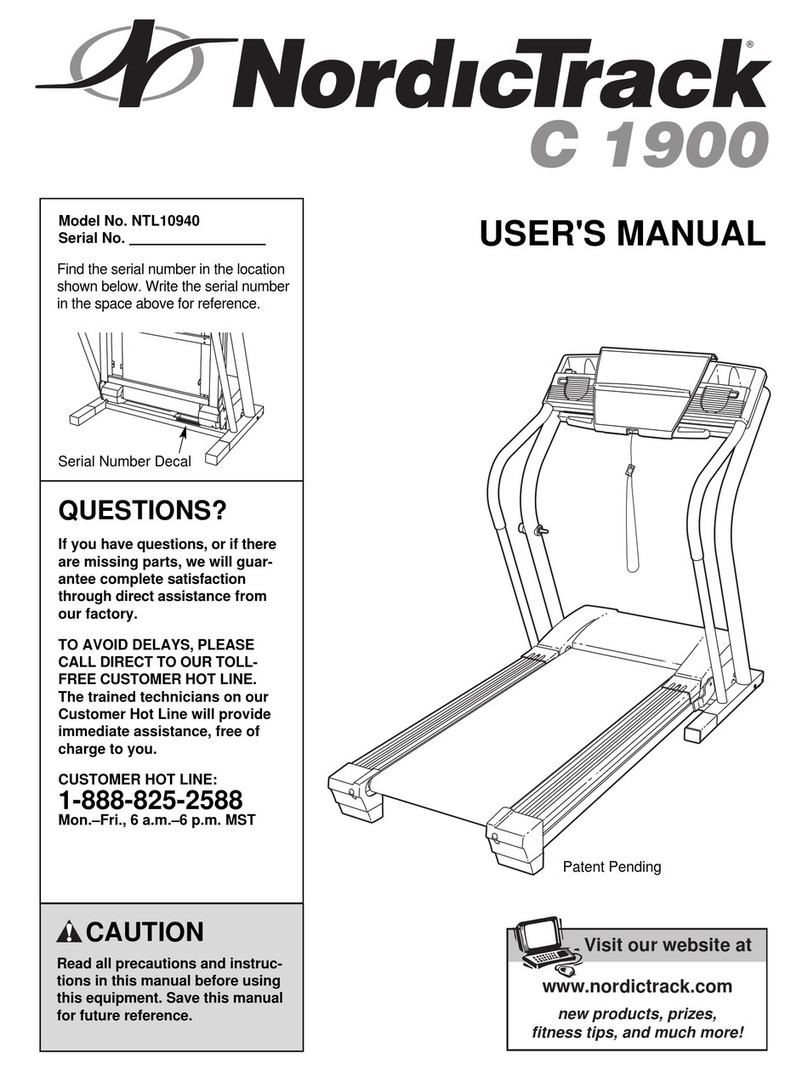 NordicTrack C 1900 User manual