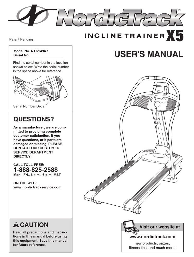 NordicTrack Incline Trainer NTK1494.1 User manual