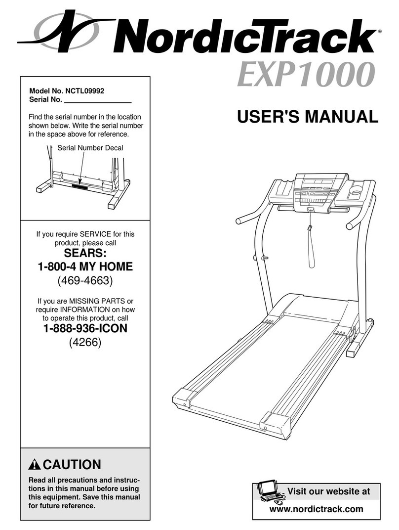 NordicTrack EXP1000 NCTL09992 User manual