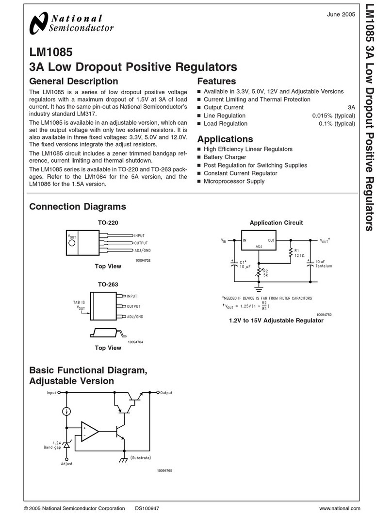 National Semiconductor LM1085 Series Specification sheet