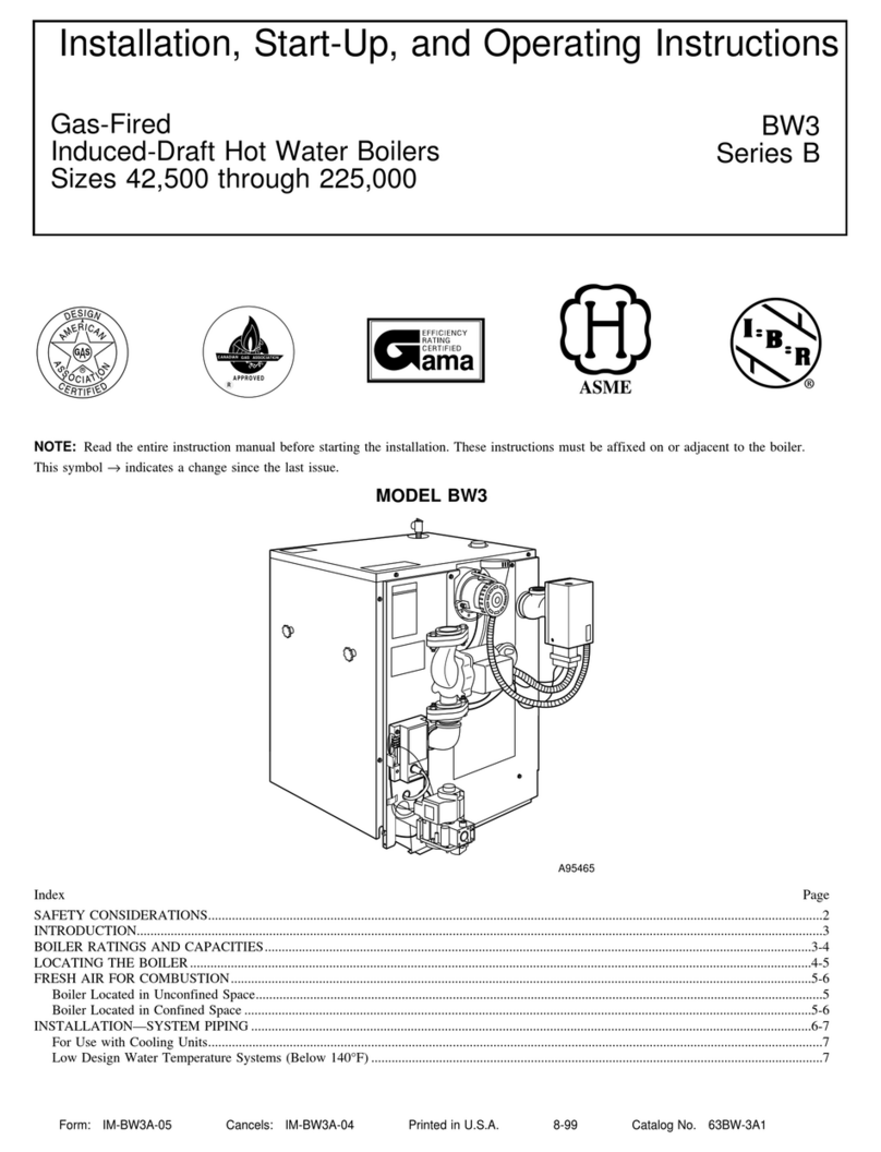National Products BW3 Installation, start-up, and operating instructions