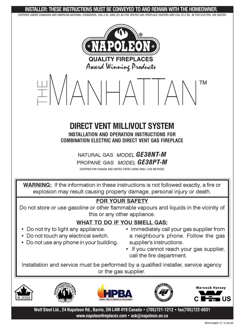 Napoleon Manhattan GE38NT-M User manual