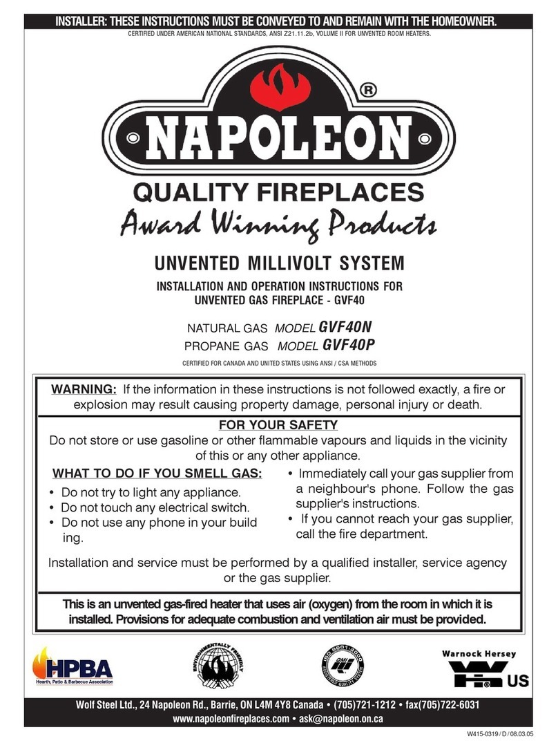 Napoleon GVF40N User manual