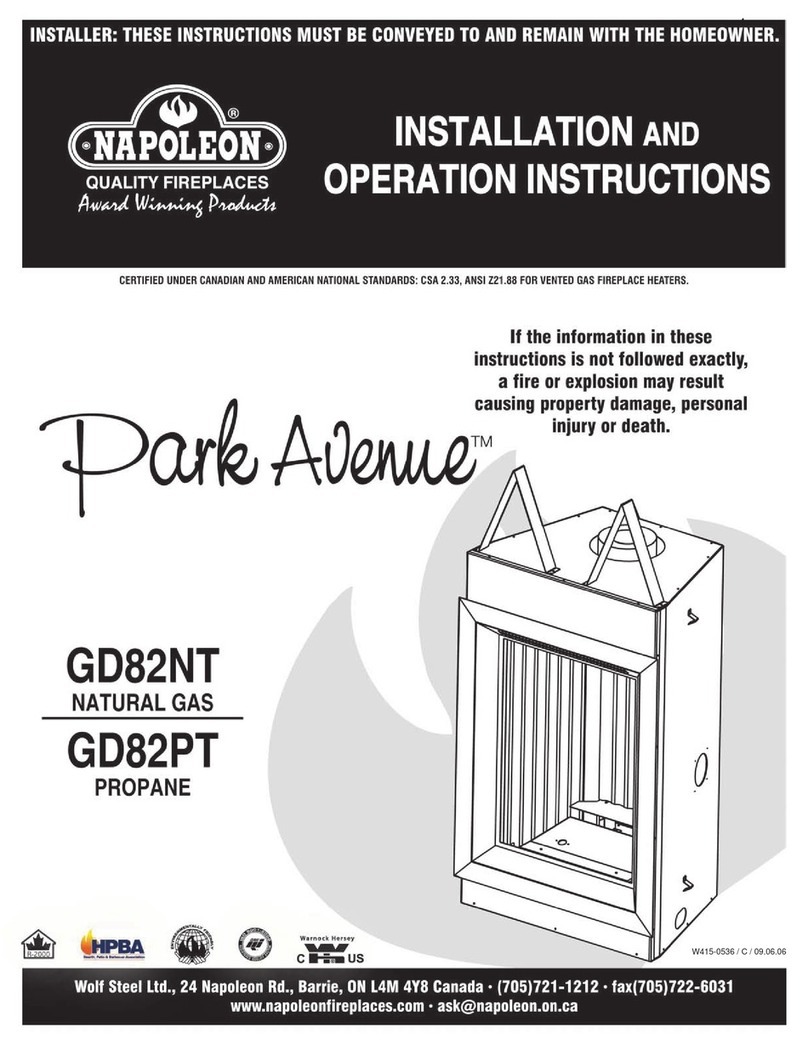 Napoleon PARK AVENUE GD82NT User manual