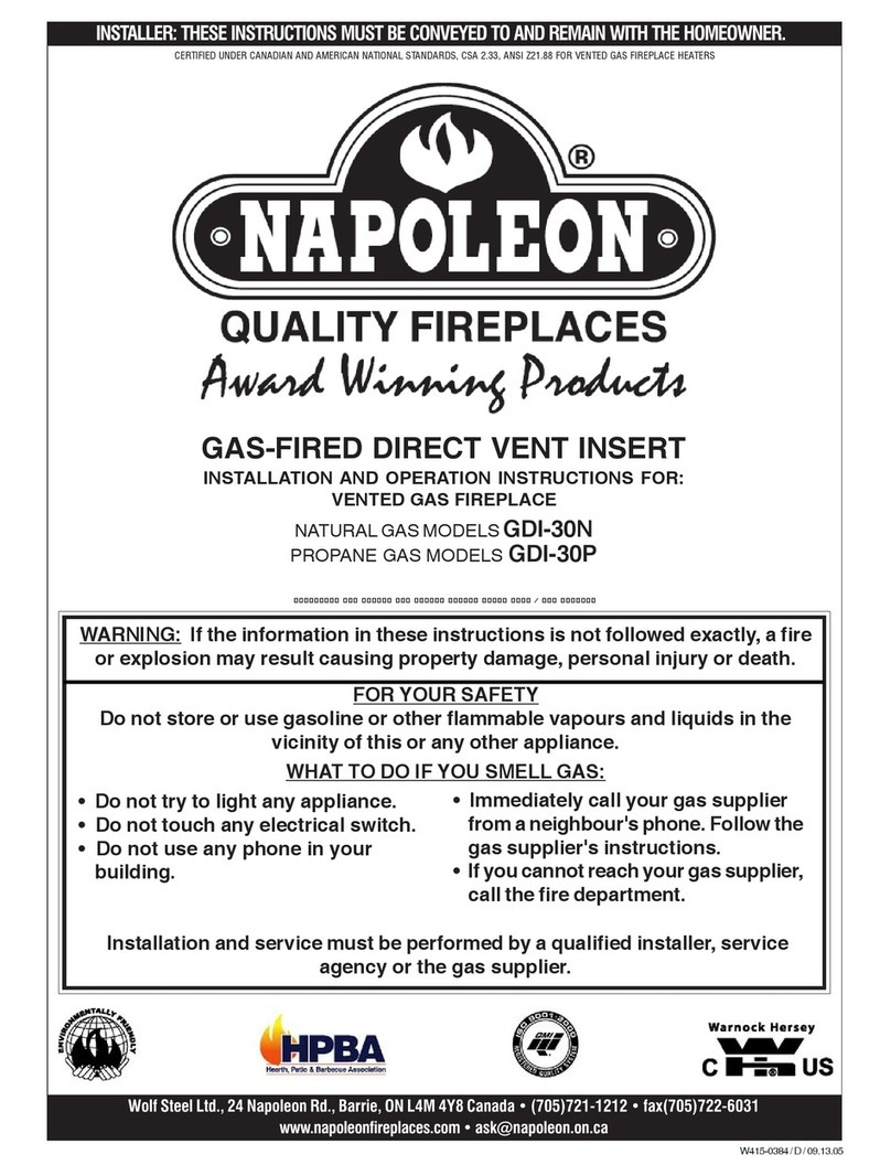 Napoleon GDI-30N Installation and operation instructions Napoleon GDI-30N Installation and operation instructions