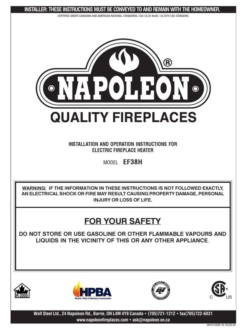 Napoleon EF38H User manual