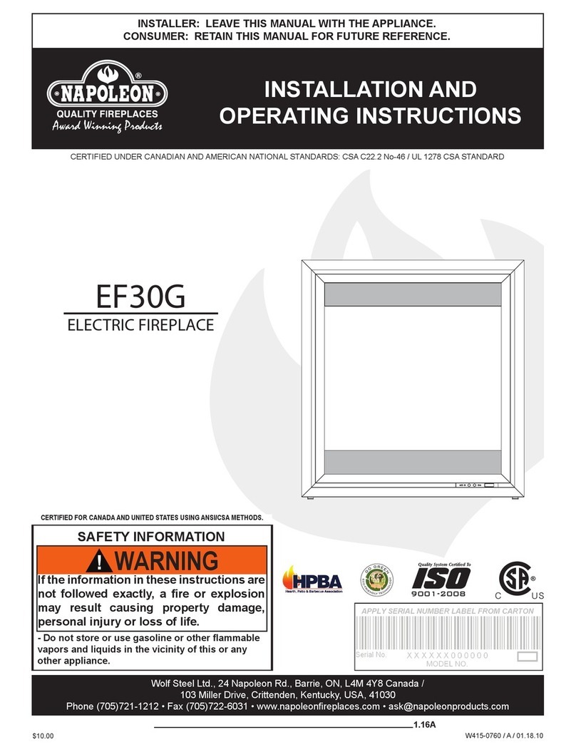 Napoleon EF30G User manual
